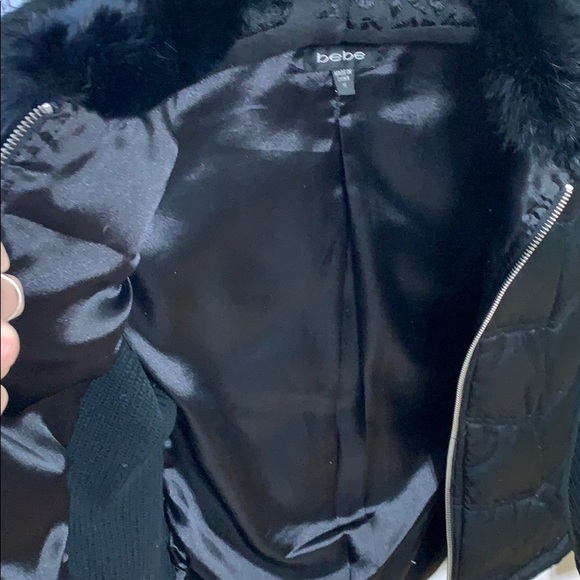Black fur collar Bebe jacket - Picture 3 of 8